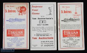 Interesting Collection of St Andrews Golf Club Makers Stymie Scorecards c1940s (3) to include 2x