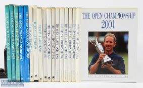 The Open Championship Golf Annuals, 1984-2001 - almost a complete run missing 1992, in fair