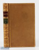 Fine Tom Morris full length Golfing Image Hand Painted Gilt Fore Edge Book - fine leather bound 