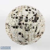 Large Silvertown Gutty Golf ball c1895 with good white paint but showing multiple strike marks,