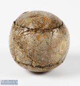 Early and Interesting leather feather filled Golf Ball c1835 - with 2x distinct and separate initial