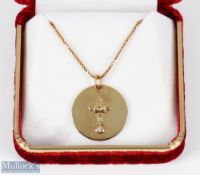2012 Official Ryder Cup Presentation 10ct Gold Ladies Engraved Necklace - presented to players and