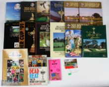 1985-2010 Ryder Cup Official Golf Programmes, selection to include the years of 1985,1989, 1991,