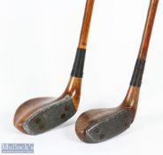 Pair of The Robbie wooden socket neck mallet head putters with full aluminium face inserts and