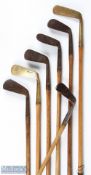 7x Various Irons and putters - to incl, Hobley Cheltenham L model iron, Anderson Anstruther mid iron