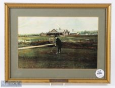 Early Royal North Devon Golf Club Photograph - large, coloured golfing photograph print titled The