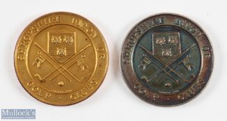 Fine 1923 Shropshire Union of Golf Clubs Wrekin GC 9ct gold medal engraved to rev; 'F G Corser