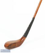 Auchterlonie St Andrews light stained dog wood broad head longnose driver c1890 - with half