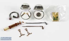 9ct Gold Hallmarked Golf Jewellery Pennants/Earring Parts, 4 grams in weight, plus Navika