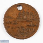 The Great Eastern Steamship Medallion, 1860 Obverse; View of the Great Eastern in New York