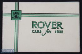 Rover Cars For 1936 Sales Brochure - an attractive 24 page catalogue illustrating, detailing with