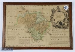 18th c Map of Radnor Shire by Thomas Kitchin original hand colouring, framed measures 21x14