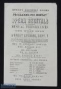 Island Of Jersey 1863 - 4 page Opera and Concert Programme for a musical recital at Queens