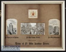 Four Stevengraphs (Woven Silk Pictures) in an original printed mount entitled 'Views of Ye Olde
