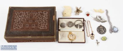 Selection of Costume and Other Jewellery inc 9ct gold framed photo pendant