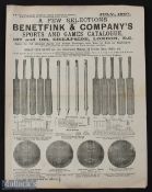 Benetfink Sports and Games Catalogue, Cheapside, London EC 1897 - a 4 page catalogue illustrating