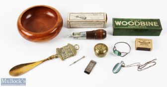 1977 Silver Hallmarked Birmingham Money Clip with a selection of other collectables of woodbine