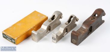 3 Stanley Rabbit Shoulder Planes No. 93, 92, 94 - 93 has its original box (3)
