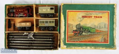 Hornby O Gauge Clockwork No.1 Special Locomotive LMS Train Set, with LMS No.70 Loco, cattle wagon,