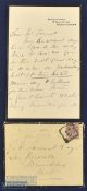 Autograph - Frederick Roberts (1832-1914) handwritten letter on headed paper with envelope.
