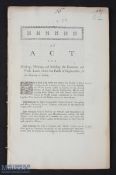 Cheswardine - Shropshire 1796: Original private Act of Parliament for Dividing, Allotting and
