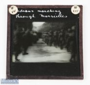 India & Punjab - British Indian Army Sikhs in WWI vintage Glass slide negative antique showing