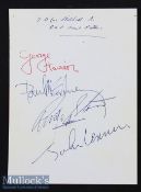 The Beatles - Autograph notepaper features signatures of George Harrison, Ringo Star, John Lennon