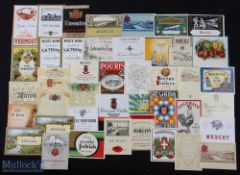 Early Wine Bottle Labels Over 80 Years Old. Mainly c1920-1930 - fine attractive period selection