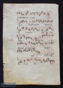 Great Britain - Antiphona - c1400-1440 large impressive sheet of Choral music with finely detailed