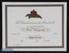 Hawaii - Invitation Card by The King of Hawaii c1880s. Invitation by His Majesty to reception at