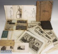 Mixed Ephemera - carton containing a good selection of ephemera including a metal cannister