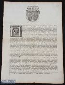 Austria War of The Austrian Succession. Poster Of Proclamation by Empress Maria-Theresa. Dated