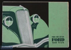 The De Luxe Ford - 1937 sales brochure - an attractive 24 page catalogue illustrating & detailing