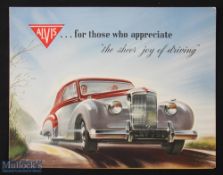 The Alvis Three Litre Coupe 1952 sales brochure - a very attractive 4 page brochure with multicolour