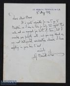 Entertainment Autograph - rare personal signed card to actress Miss Alice Bowes from George