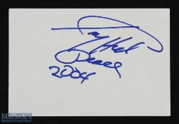 Sport - Boxing - Larry Holmes signature on a white card in blue felt tip dated 2004