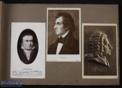 Entertainment Autographs - Classical Musical Scrapbook of postcards - some Signed 12 double sided