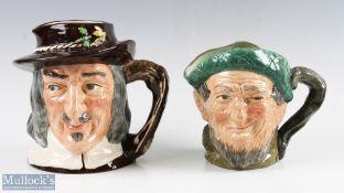 Royal Doulton Fishing Character Jugs, a 18cm tall Complete Angler Izaak Walton, and 15cm tall Auld