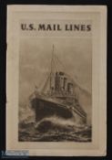 US Mail Lines early 1920s. An Impressive 24 page Publication, with 21 photographs of their ships