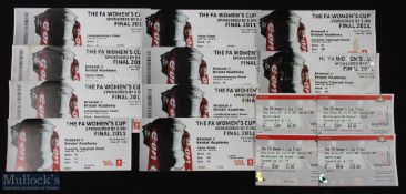 Tickets: FA Women’s Cup final tickets 2011 Arsenal v Bristol Academy at Ricoh Arena x9; 2013 Arsenal