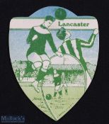 Baines Football Card circa early 1900s, Lancaster with match action to the front; green/white