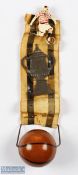 1950 FAC final souvenir with ribbon, metal FA Cup miniature trophy attached, player with football