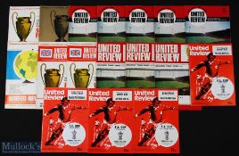 Selection of Manchester United home programmes to include 1967/68 Real Madrid (EC s/f),
