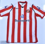Sunderland 2008/09 Reid No 20 match issue home football shirt Premier League badges to sleeves,