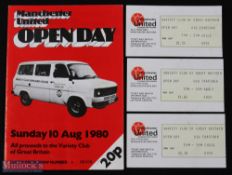 1980 Manchester United Open Day programme including Marching Band display, MUFC young players skills