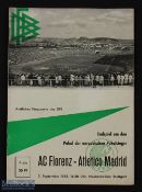 1962 European Cup Winners Cup final (replay) match programme in Stuttgart, 5 September 1962,