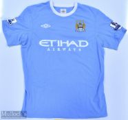 Manchester City 2009/10 Ireland No 7 match issue home football shirt Premier League badges to