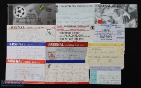 Tickets: Arsenal home match tickets 1992/93 Coventry City, 1993/94 Aston Villa, 1994/95 Leicester