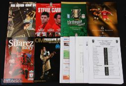 Collection of Liverpool FC team sheets to include league, cup, champions league, some reserves, tour
