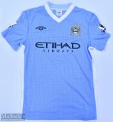 Manchester City 2011/12 Pizarro No 8 match issue home football shirt Premier League badges to